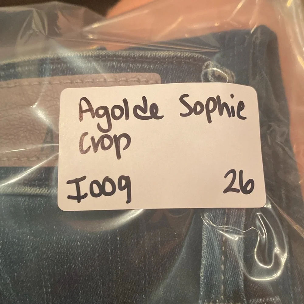 Agolde Sophie Crop Jeans Size 26 Dark Wash
